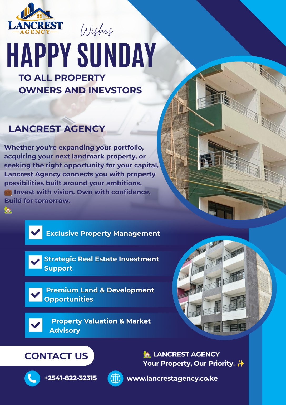 Lancrest investor and property-owner message